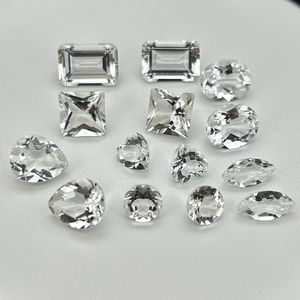 HQ gemme 3x3-12x12mm taglio macchina cuore principessa taglio trasparente bianco naturale pietra di cristallo di quarzo - Product Image 1