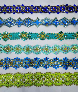 ديكور ملون DIY تطريز دانتيل لفستان حزام مزين بأحجار الراين الأفريقي دانتيل - Product Image 4