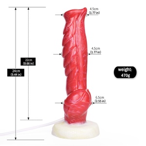 NNSX Fantasy Dog Wolf Knot Squirting <b>Dildo</b> With Sucker Silicone Multi Color Ribbed Stimulate Butt Plug Ejaculation Penis for Man - Product Image 6