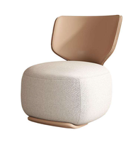 Fauteuil Ergonomique Moderne Pivotant en Coton et Lin de Luxe avec Dossier Rotatif, Meuble Métallique pour Chambre et Salon