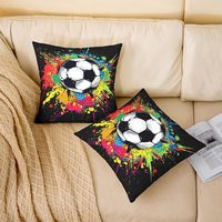 Housse de coussin moderne et artistique, taie d'oreiller en lin pour les amateurs de ballon de sport, football, basketball, rugby, adaptée à la décoration de la maison