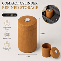 Boîte à cigares de luxe personnalisée en gros, en cuir PU laqué, cylindrique, avec hygromètre intégré, étanche à l'humidité, pour voyage et cadeau