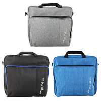 Sac d'accessoires pour console PS4/PS4 Slim/PS4 Pro, durable, portable, grande capacité, en nylon, avec fermeture éclair, poignée et bandoulière (résistant à l'eau)