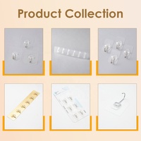 Porte-manteau mural transparent invisible pour chambre à coucher, étanche, durable, minimaliste, avec crochets utilitaires transparents, 6 rangées