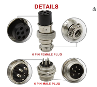Connecteur d'Aviation Métallique GX12 6P Femelle Mâle Prise Socket M12 6 Broches Connecteur de Panneau Métallique Mâle Femelle