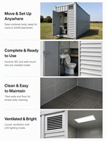 Cabine de toilettes portable 1,8 x 2,0 m en acier ondulé pour projets de camping en extérieur