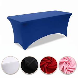 Nappe carrée en polyester multicolore, extensible, sans plis, écologique, ajustée, pour la maison, les mariages et les banquets (vente en gros) - Product Image 2