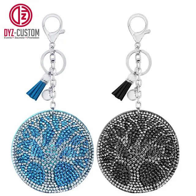 Yaratıcı hayat ağacı Charm kolye kristal Rhinestone püskül anahtarlık bayanlar çanta uğuru deri Metal PU alaşım yapılmış