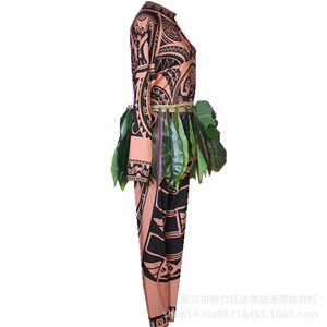Disfraz de Cosplay de Maui para Adultos, Conjunto Completo de Spandex y Poliéster, Traje de Anime para Mujer, Otoño 2022, Kit con Cinturón de Hojas - Product Image 4