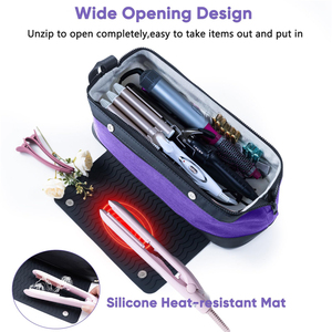 Sac de voyage pour outils de cheveux personnalisé avec tapis résistant à la chaleur étuis de transport de beauté des cheveux mallette à outils de styliste mallette de transport pour outils de cheveux - Product Image 2