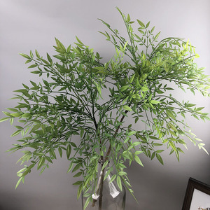 YOPIN-6032 Haute plante à branches multiples à 6 fourches, <span class=keywords><strong>Nandina</strong></span> à feuilles minuscules et luxuriantes, style néo-chinois, pour décoration intérieure et extérieure, pour diverses scénarii - Product Image 1