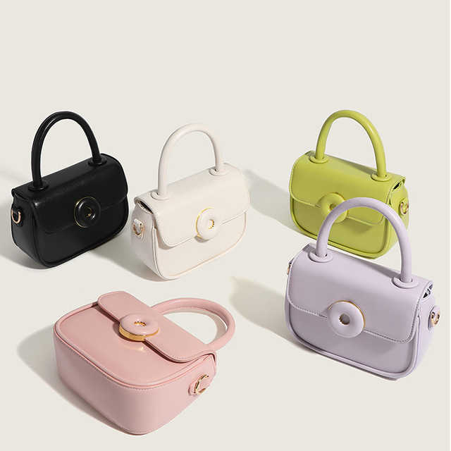 Adjustable Women Handbag Shoulder Bag Leather Crossbody Bag Button Women's Handbag