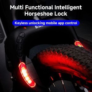ESLNF Serrure intelligente multifonctionnelle en fer à cheval Serrure d'alarme <span class=keywords><strong>de</strong></span> vélo avec feu arrière intelligent <span class=keywords><strong>APP</strong></span> <span class=keywords><strong>Code</strong></span> QR Déverrouillage antivol Serrure <span class=keywords><strong>de</strong></span> vélo - Product Image 3