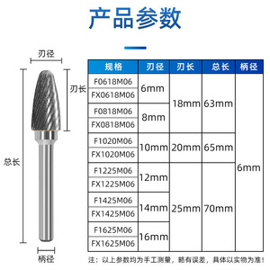 Fuxin Carbide End Mill 6mm Ball Head F Type For Metal Grinding And Engraving - Product Image 2