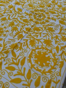 Handmade Cotton Suzani <b>Quilt</b> Floral Embroidered <b>Bedspread</b> Cozy Bohemian Interior Throw - Product Image 6