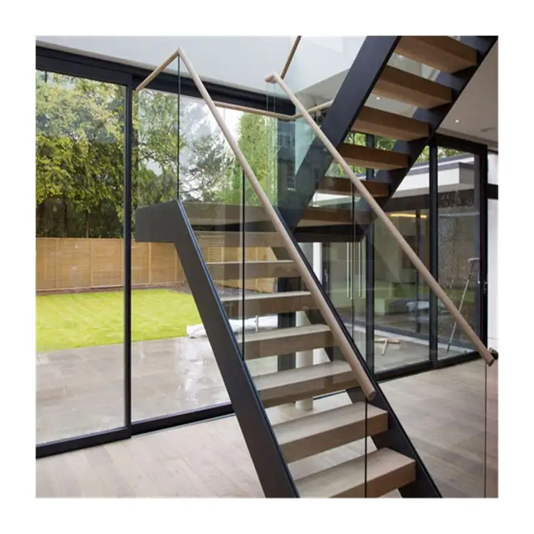 Escaleras curvadas de doble haz para exteriores, escalera de acero de Metal galvanizado