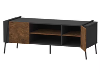 Mueble de TV de Madera al por Mayor con Patas Metálicas, Soporte de TV Moderno para Sala de Estar, Vitrina