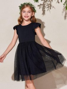 Abito in Tulle Haloumoning per Bambine, <span class=keywords><strong>Vestito</strong></span> Estivo con Maniche Corte e Volant, per Feste, 5-14 Anni - Product Image 2