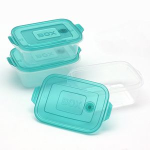Food Storage Containers Square Clip-On Lid Blue Green <b>Microwaveable</b> Refrigerator Freezer Use - Product Image 5