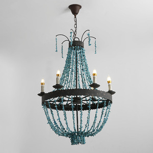 American Country Retro Designer Chandelier Vieux <span class=keywords><strong>Turquoise</strong></span> Lampes décoratives Salon Salle à manger <span class=keywords><strong>Chambre</strong></span> à coucher Usage domestique-Taille moyenne - Product Image 1