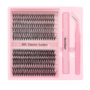 Hàn Quốc PBT sợi Fan lông mi DIY Fluffy cụm Spike dưới Lash 3D Faux Mink cụm Lash Kit bán buôn DIY cụm lông mi - Product Image 4