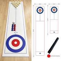 Tapis de jeu de bowling et de curling portable 2-en-1 avec sac de transport – Jeu de société de sport de table miniature pour la famille, jouet interactif d'intérieur