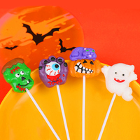 Sucettes monstres d'Halloween Halal à succès : Frankenstein effrayant et fantôme, bonbons durs 20g, parfaits pour les décorations de fête d'Halloween