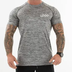 Camisetas suaves para hombre, camisas de secado rápido con cuello redondo, para correr, gimnasio, deportes, ajustadas