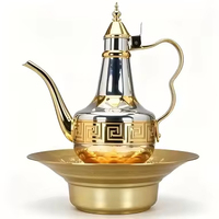 Ensemble de lavage des mains arabe à bas prix en acier inoxydable, comprenant une bouilloire et un pot de lavage pour musulmans