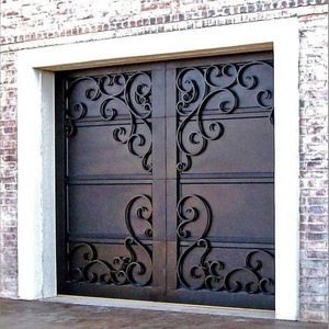 Puerta de Garaje de Hierro Forjado Plegable Eléctrica Automática Moderna de Lujo, Diseño de Puerta Principal Metálica para Garaje - Product Image 5