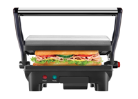 2 tranches de Panini à pression Grill et machine à sandwichs plaques à revêtement antiadhésif s'ouvre à 180 degrés pour s'adapter à tout Type ou taille d'aliments