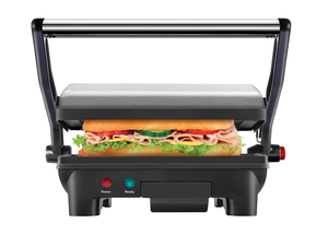 2 tranches <span class=keywords><strong>de</strong></span> Panini à pression Grill et machine à sandwichs plaques à revêtement antiadhésif s'ouvre à 180 degrés pour s'adapter à tout Type ou taille d'aliments - Product Image 3