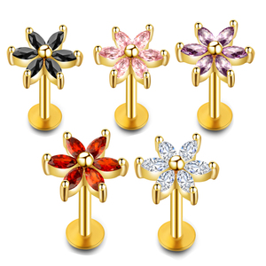 होंठ के छल्ले कान संवर्धन स्टेनलेस चांदी सोना Labret अंगूठी उपास्थि हेलिक्स तुंगिका कान की बाली शरीर भेदी गहने - Product Image 3