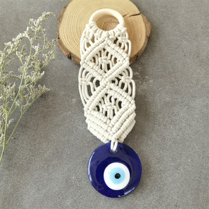 Tapisserie murale en <span class=keywords><strong>macramé</strong></span> <span class=keywords><strong>bleu</strong></span> œil turc faite à la main, décoration, ornement, pendentifs Nazar, mauvais œil, décoration intérieure pour la bonne chance - Product Image 6