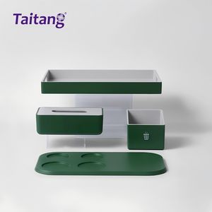 Fournitures hôtelières en gros, articles divers pour hôtels, ensemble d'accessoires de chambre d'hôtel en résine vert foncé - Product Image 2