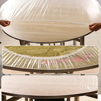 Housse de table jetable en PE simple et élastique, antidérapante, pour tables rondes et rectangulaires, fête, banquet