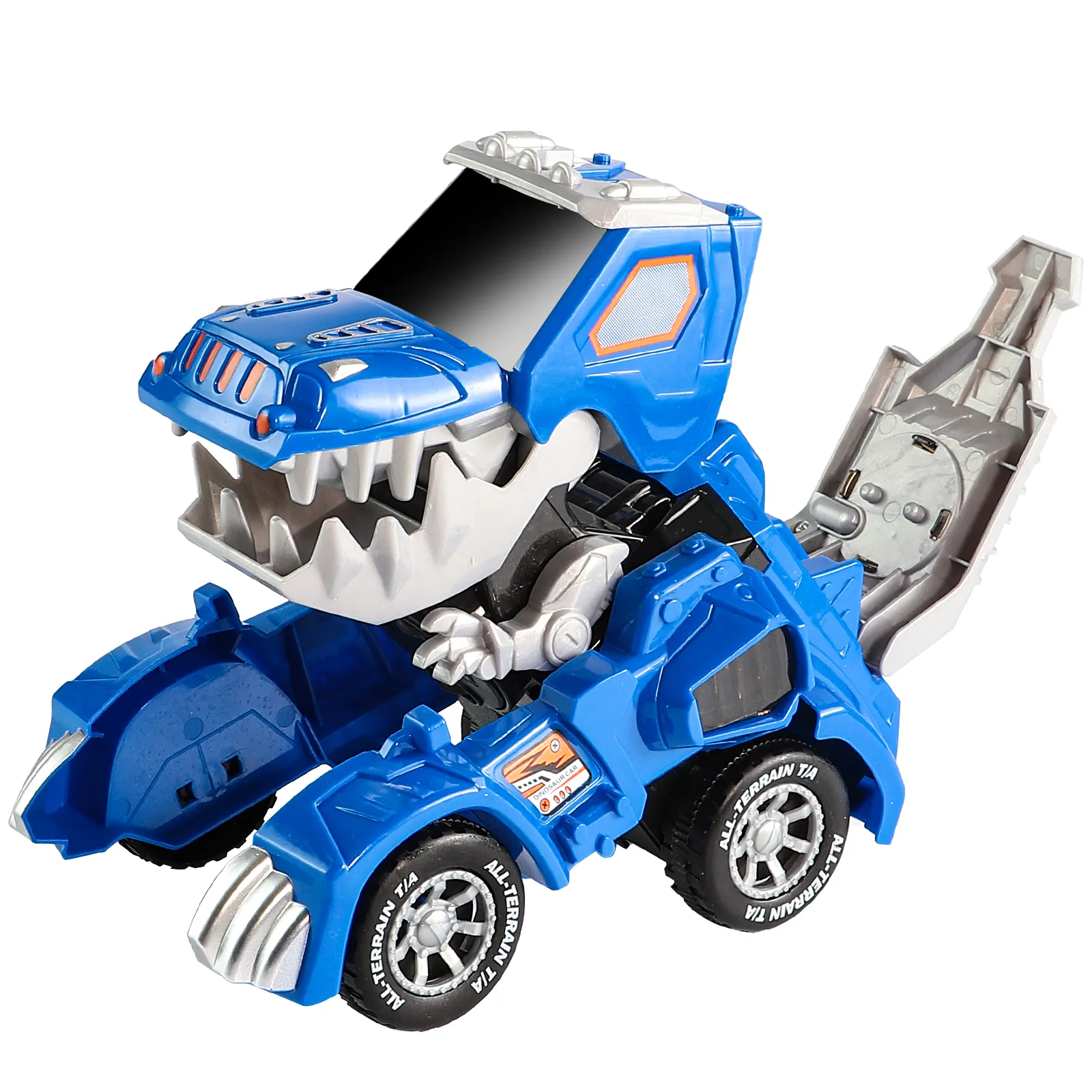 Carro de brinquedo infantil, carro de brinquedo para crianças com deformação musical, robô caminhada, dinossauro