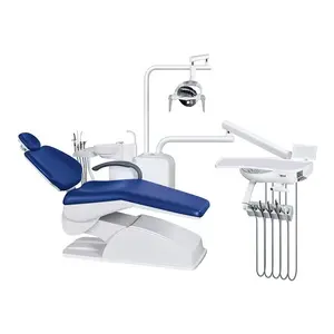 热卖牙科椅价格多功能电动折叠牙科椅带皮革坐垫灯牙科检查