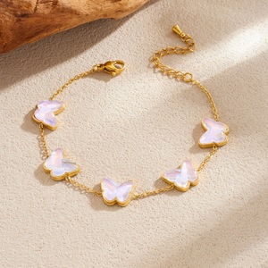 Butterfly Charm Bracelet Zinc Alloy Bezel Setting Gift Jewelry - Product Image 2