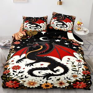 ชุดปลอกผ้านวมพิมพ์ลายสัตว์การ์ตูนสไตล์นอร์ดิกดีไซน์เรียบง่ายโพลีเอสเตอร์/ ฝ้ายระบายอากาศได้ทุกฤดู - Product Image 3