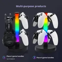 Support de console de jeu avec éclairage RGB intelligent pour ambiance de bureau, contrôle par application, support de rangement pour PS5 Pro/Slim