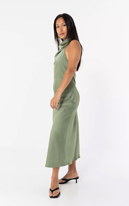 Vestido Midi Halter de Satén para Mujer 2026, Estilo Vintage Casual, Verde <span class=keywords><strong>Esmeralda</strong></span> Intenso, Espalda Descubierta, Elegante Vestido de Noche, OEM, Sexy - Product Image 2