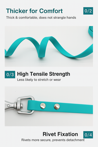 ソリッドパターン防水エンボス加工PVCドッグリーシュヘビーデューティペットリードメタルフックロングナイロントレーニングウォーキング用 - Product Image 4