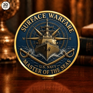 Moneta Commemorativa all'Ingrosso, Design Sottomarino della Marina Americana con Tridente e Delfini, Serie 'Silent Service Deep Dominance' - Product Image 2