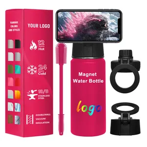 Termico in Acciaio Inox Sport Sport Porta Telefono Magnetico Bottiglia di Acqua con Magnete Porta Cellulare Regali di Affari