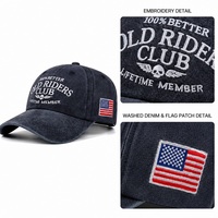 Casquette de baseball en jean vieilli personnalisée, 6 panneaux, visière incurvée, réglable, style streetwear, vente en gros, faible MOQ