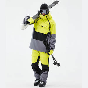 Tuta da sci invernale impermeabile <span class=keywords><strong>giacca</strong></span> da sci da esterno con snowboard da uomo giallo brillante/nero antivento e traspirante - Product Image 1
