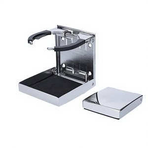 ที่วางแก้วพับได้ปรับระดับได้ ทำจากสแตนเลส สำหรับเรือเดินสมุทร เรือยอชท์ อุปกรณ์ RV อุปกรณ์เรือ แบบหนีบปรับระดับได้ - Product Image 4