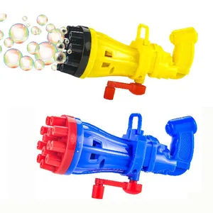 Funzionamento manuale Gatling Bubble Gun Toy Bubble Blower Machine Hand Cranking Gatling Bubble Gun per bambini