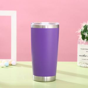 Double Wall 20oz Tumbler Vacuum Insulated Stainless Steel <b>Cup</b> with <b>Lid</b> <b>Straw</b> Powder Coating Laser Engrave - Product Image 6